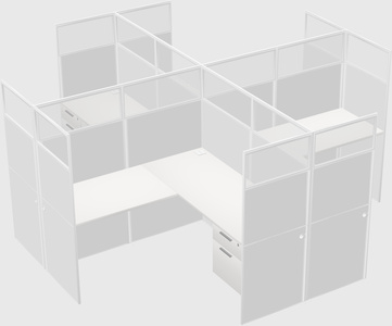 Shared l-shaped cubicles