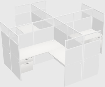 Shared l-shaped cubicles