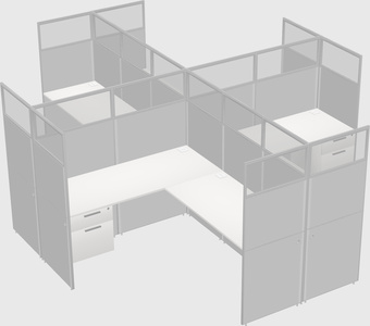 Shared l-shaped cubicles