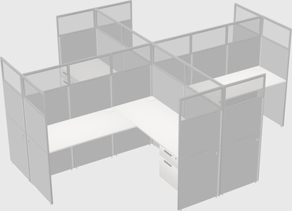 Shared l-shaped cubicles
