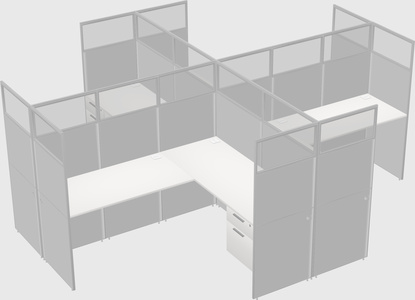 Shared l-shaped cubicles