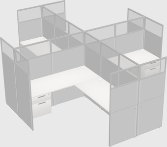 Shared l-shaped cubicles