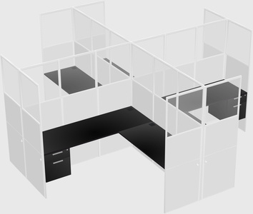 Shared l-shaped cubicles