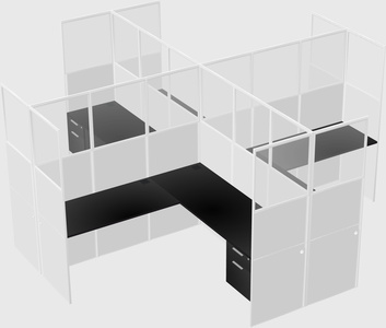 Shared l-shaped cubicles