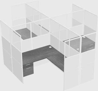 Shared l-shaped cubicles