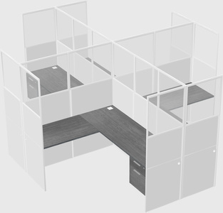 Shared l-shaped cubicles