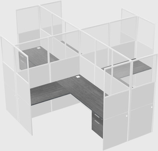 Shared l-shaped cubicles
