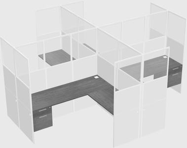 Shared l-shaped cubicles