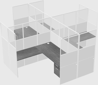 Shared l-shaped cubicles