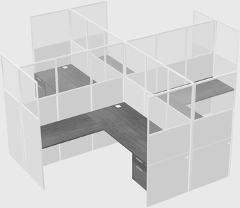 Shared l-shaped cubicles