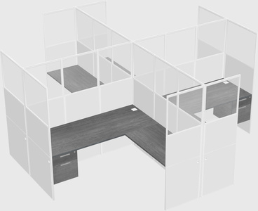 Shared l-shaped cubicles