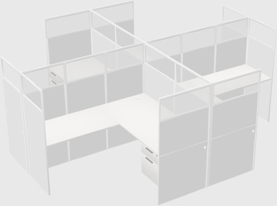 Shared l-shaped cubicles