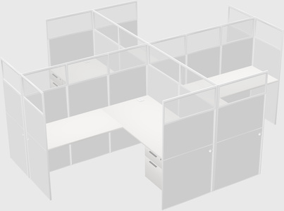 Shared l-shaped cubicles