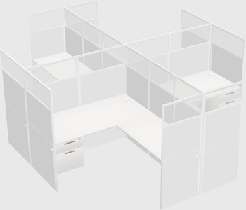 Shared l-shaped cubicles