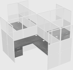 Shared l-shaped cubicles