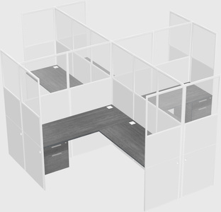 Shared l-shaped cubicles