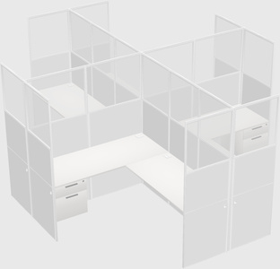 Shared l-shaped cubicles