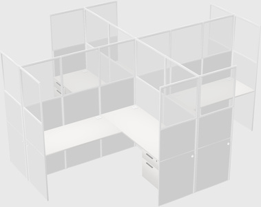 Shared l-shaped cubicles