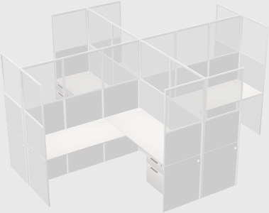 Shared l-shaped cubicles