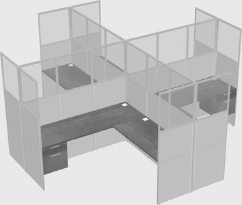 Shared l-shaped cubicles