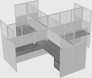 Shared l-shaped cubicles