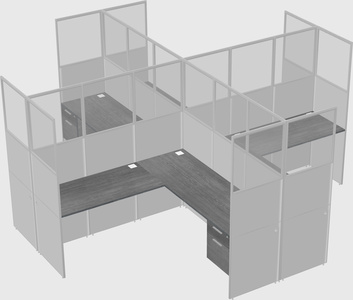 Shared l-shaped cubicles