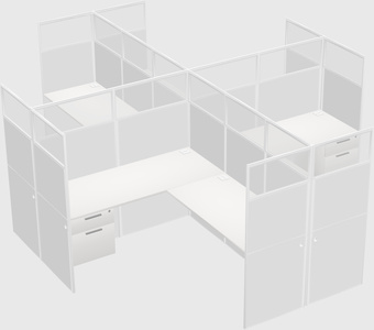 Shared l-shaped cubicles