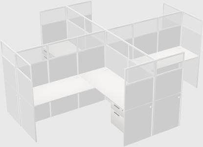 Shared l-shaped cubicles