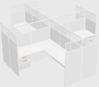 Shared l-shaped cubicles