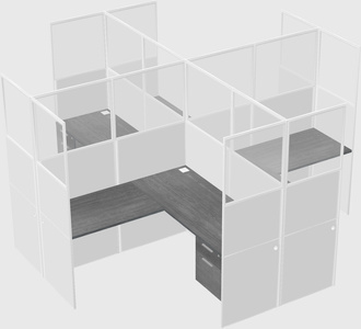 Shared l-shaped cubicles