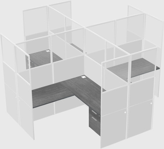 Shared l-shaped cubicles