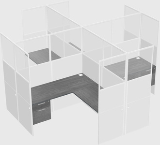 Shared l-shaped cubicles