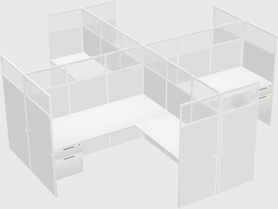 Shared l-shaped cubicles
