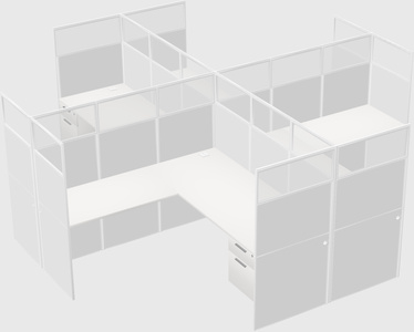 Shared l-shaped cubicles
