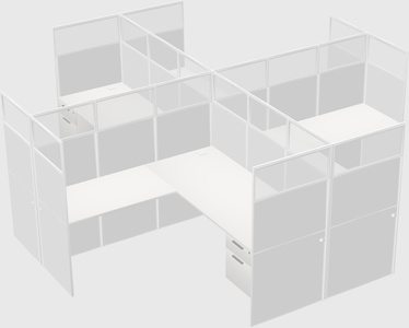 Shared l-shaped cubicles