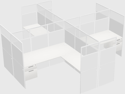 Shared l-shaped cubicles