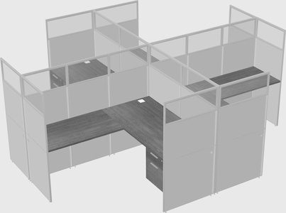 Shared l-shaped cubicles