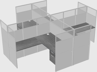 Shared l-shaped cubicles
