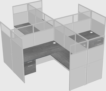 Shared l-shaped cubicles