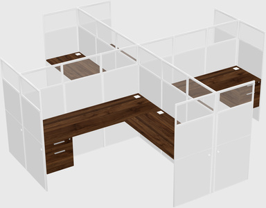 Shared l-shaped cubicles
