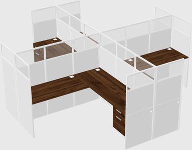 Shared l-shaped cubicles