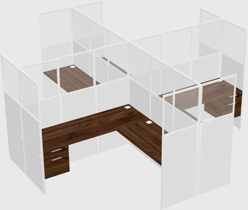 Shared l-shaped cubicles