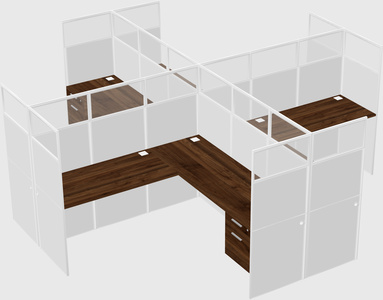 Shared l-shaped cubicles