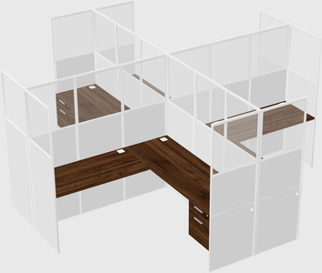 Shared l-shaped cubicles