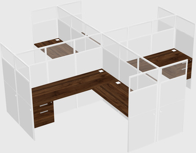 Shared l-shaped cubicles