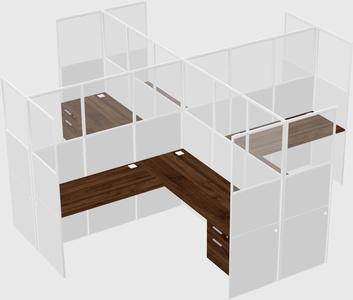 Shared l-shaped cubicles