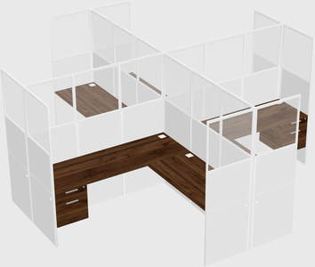 Shared l-shaped cubicles