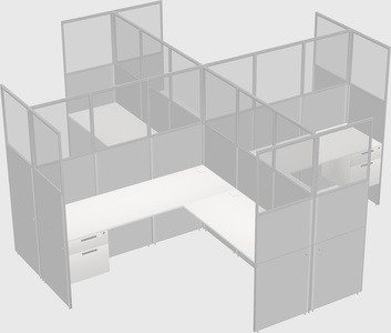 Shared l-shaped cubicles