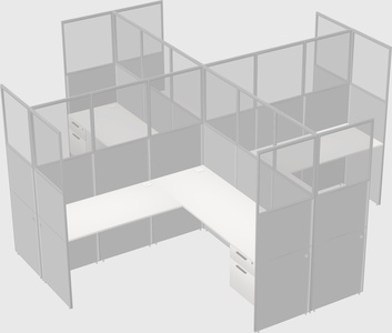 Shared l-shaped cubicles