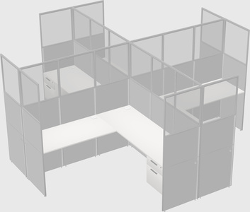 Shared l-shaped cubicles